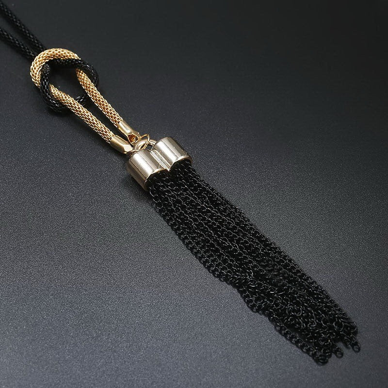 Long tassel sweater chain accessory necklace