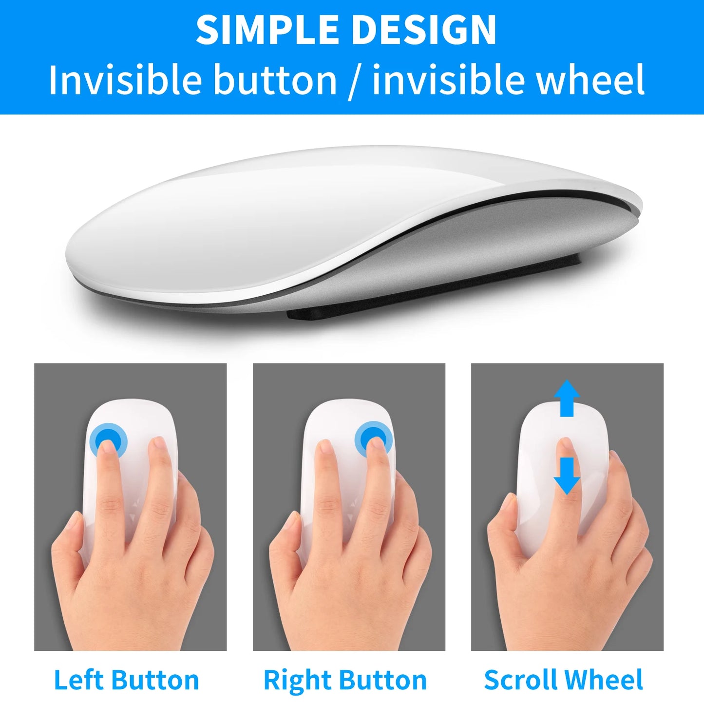 Suitable for MacBook MAC computers iPad magic mouse touch charging Bluetooth mouse