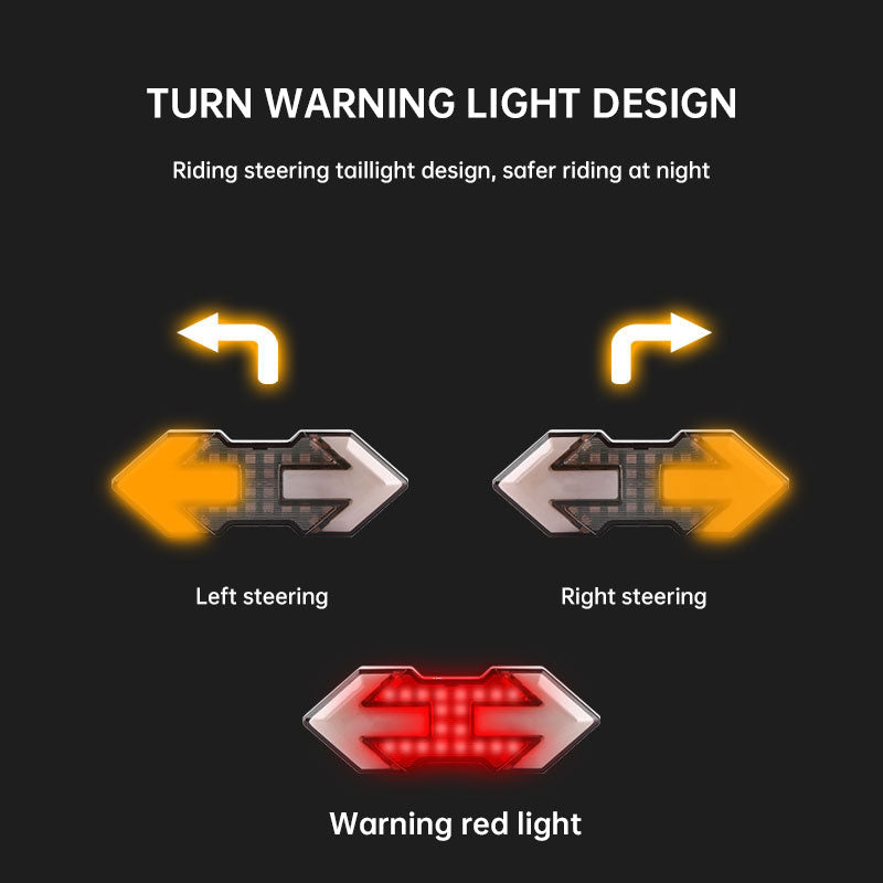 Wireless Remote Control Steering Light Tail Light USB Charging Waterproof Night Riding Cool Riding Warning Sign