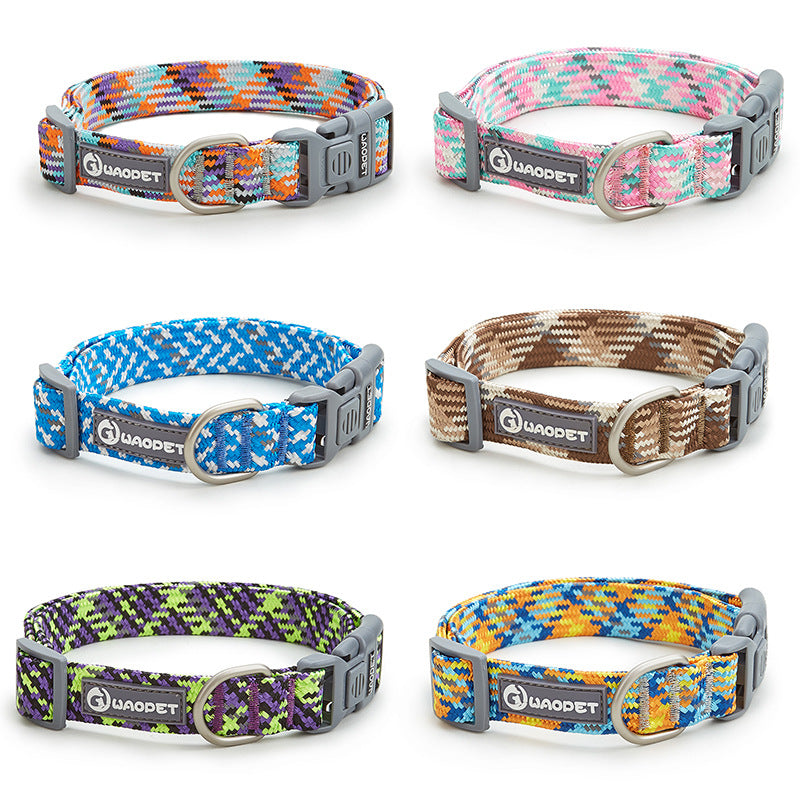 Dog Collar with Buckle Adjustable Safety Nylon Collars Quick Release Buckle for Small Medium Large Dogs